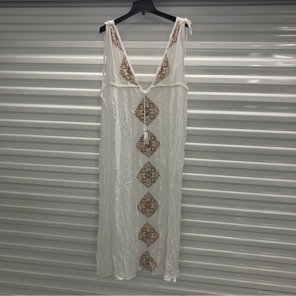 O'Neill White and Brown Maxi Dress